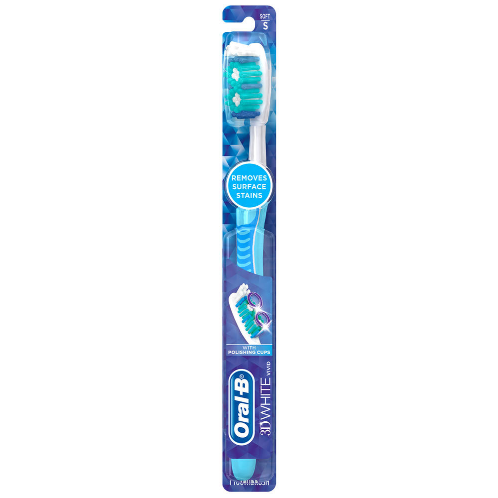 Oral-B Advantage 3D White Toothbrush, Vivid, Soft, 1 toothbrush