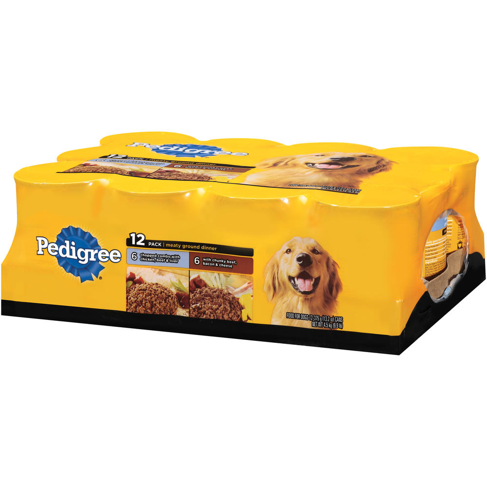 Pedigree Food For Dogs, Meaty Ground Dinner, 12 - 13.2 oz (375 g) cans [9.9 lb (4.5 kg)]