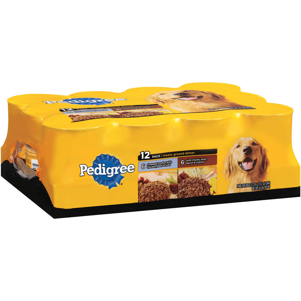 Pedigree Food For Dogs, Meaty Ground Dinner, 12 - 13.2 oz (375 g) cans [9.9 lb (4.5 kg)]