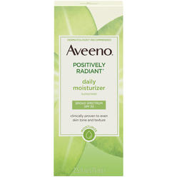 Aveeno Positively Radiant Daily Facial Moisturizer with Total Soy Complex and Broad Spectrum SPF 30 Sunscreen, Oil-Free and Non-
