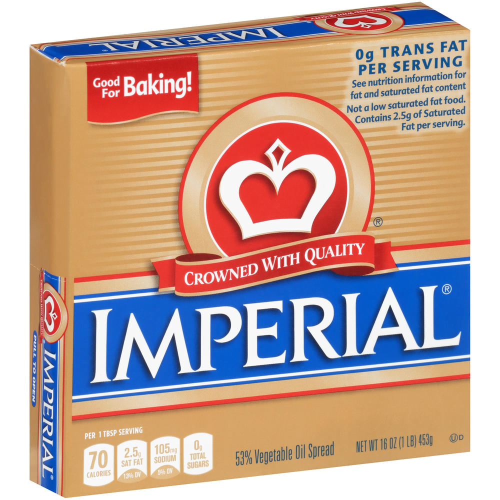 Imperial Margarine Imperial Vegetable Oil Spread, 65%, Cholesterol Free, 1 lb (453 g)