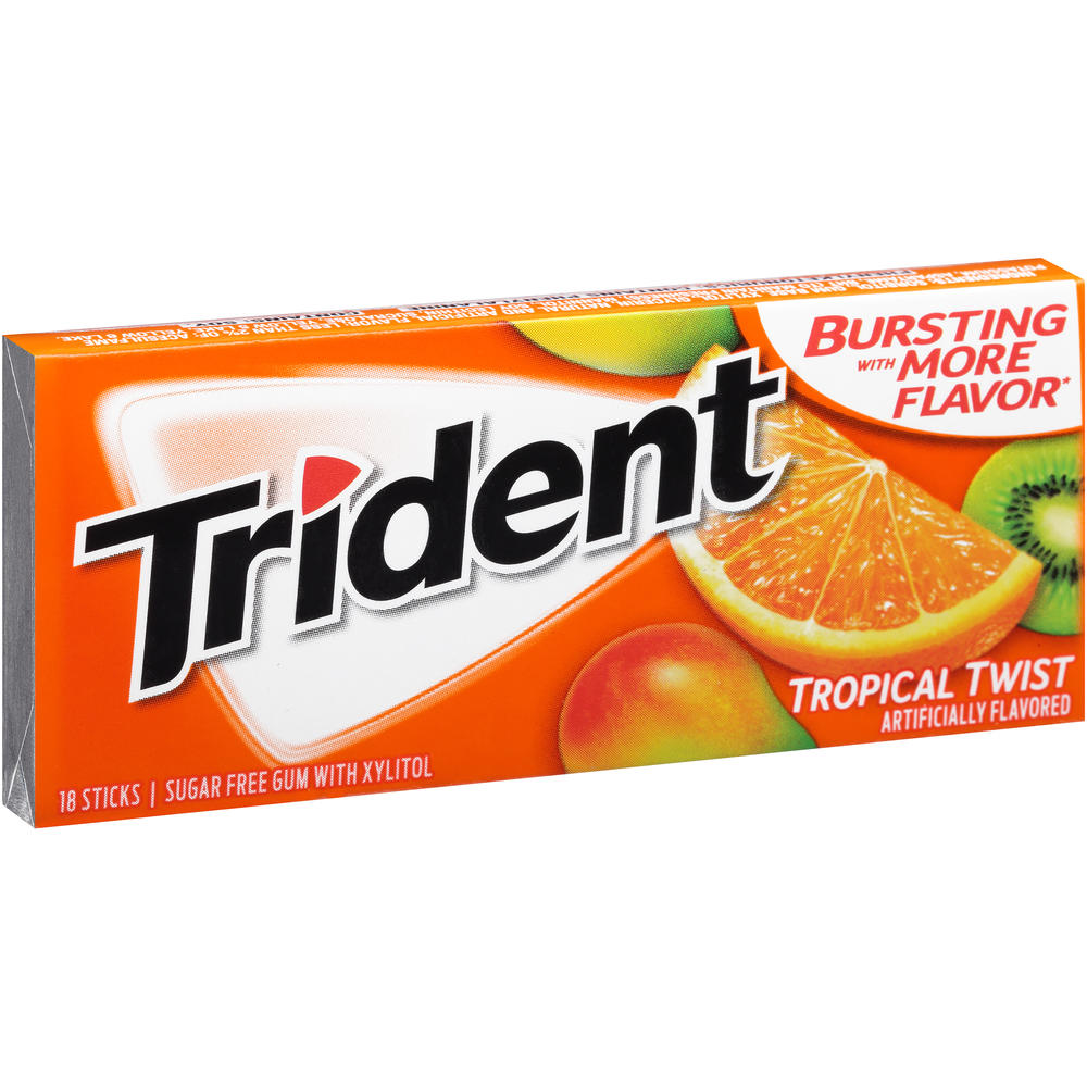 Trident Gum, Sugar Free, Tropical Twist, 18 sticks
