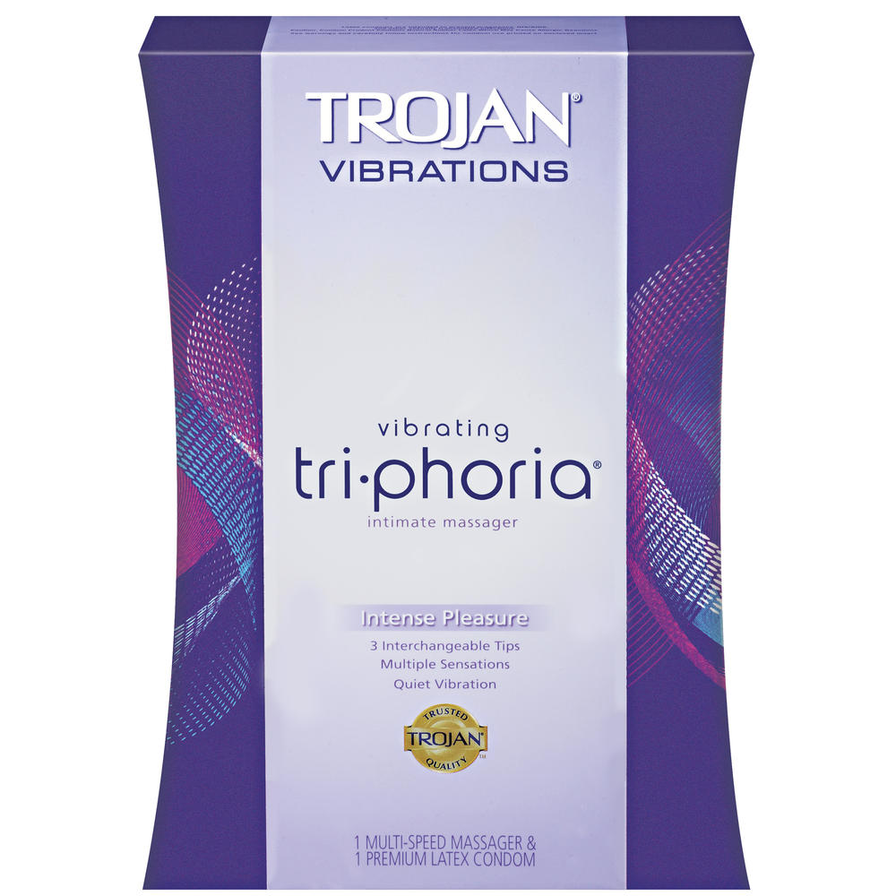 Trojan Vibrations Intimate Massager, Vibrating Tri-Phoria