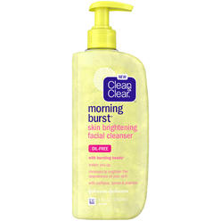 Clean & Clear Morning Burst Skin Brightening Facial Cleanser with Caffeine, Lemon & Papaya, Gentle Daily Citrus Face Wash for Al