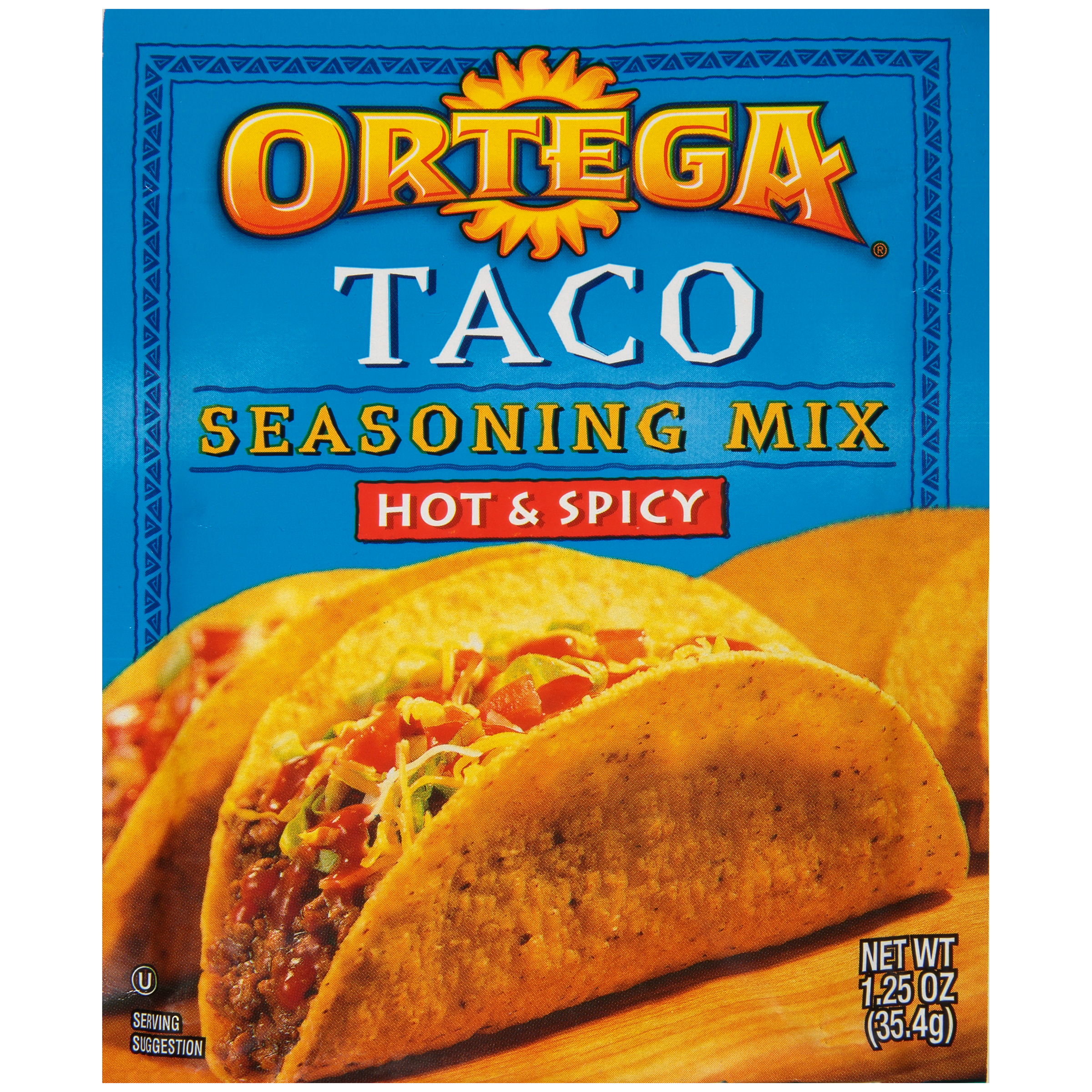 Ortega Seasoning Mix, Taco, Hot & Spicy, 1.25 oz (35.4 g)