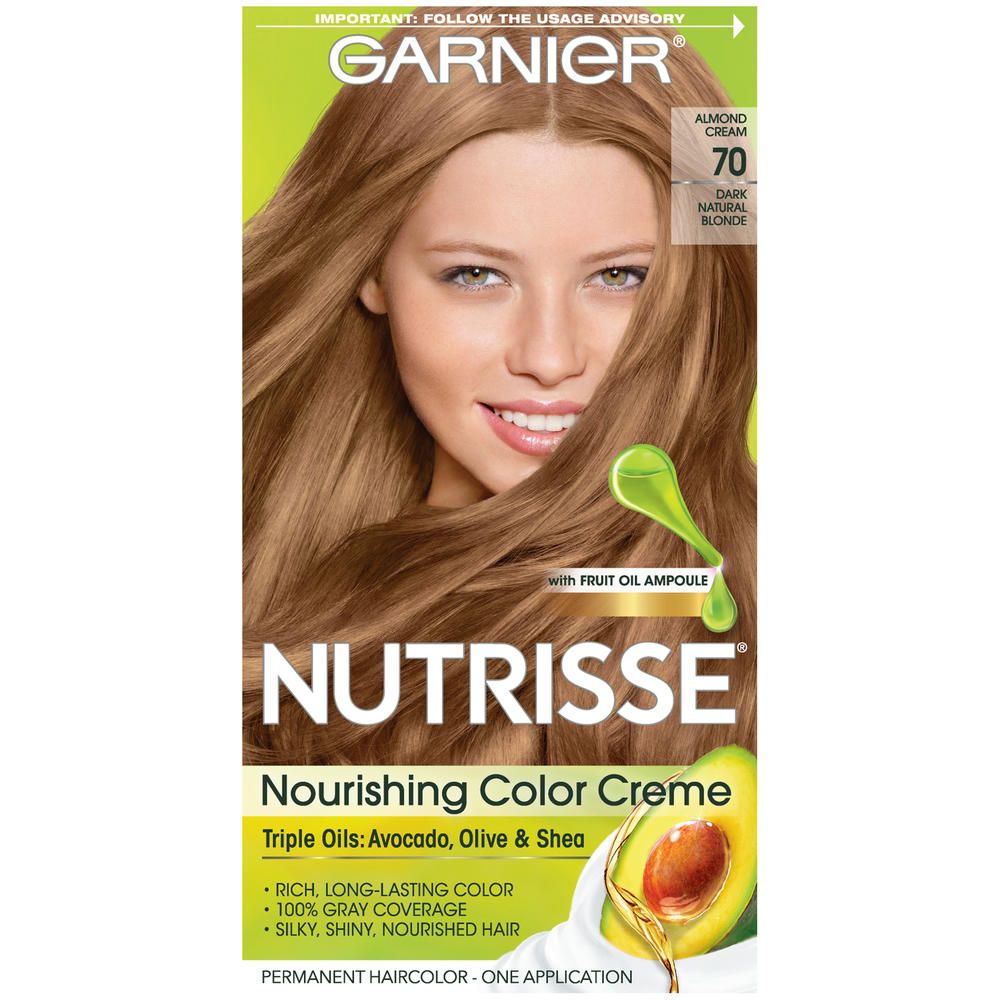 Garnier Nutrisse Permanent Haircolor, Dark Natural Blonde 70, 1 application
