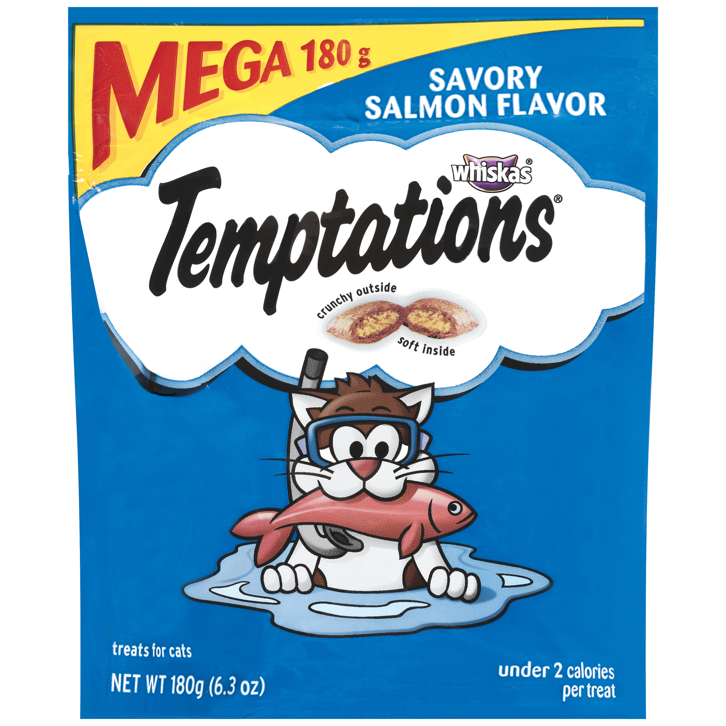 Whiskas Temptations Treats for Cats, Savoury Salmon Flavour 6.3 oz (180 g)