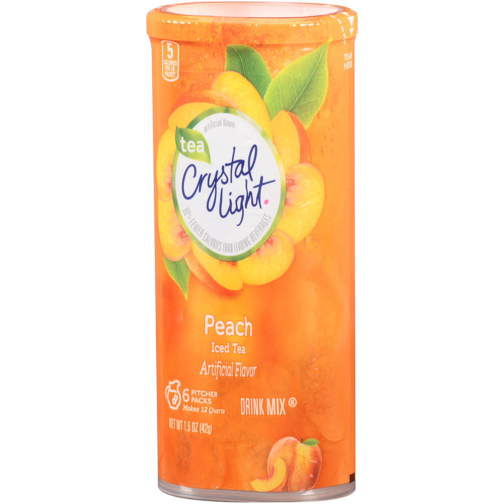 Crystal Light Drink Mix, Peach Iced Tea, 6 packets [1.5 oz (42 g)]