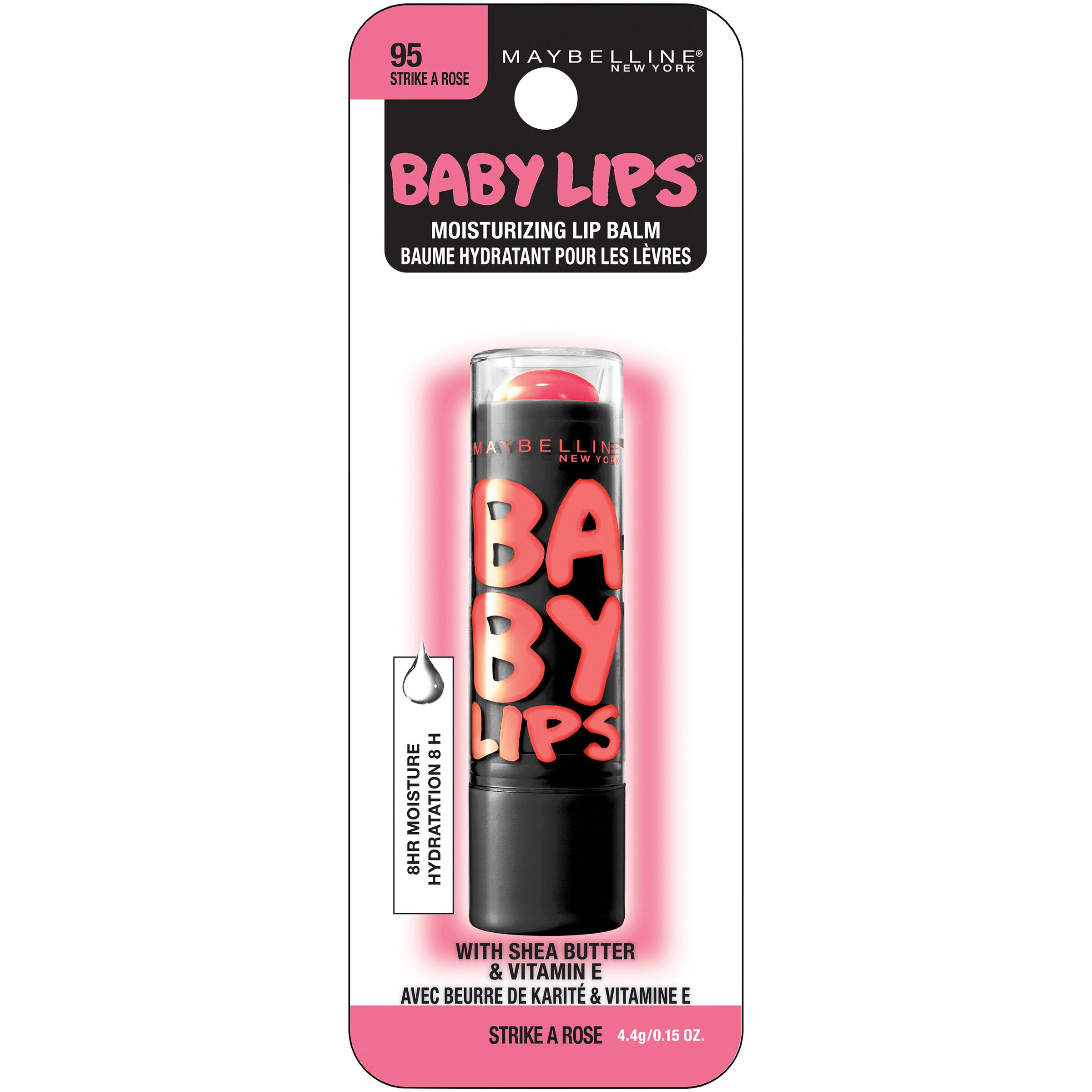 Maybelline New York Baby Lips(r) Electro Lip Balm Strike a Rose 0.15 oz.