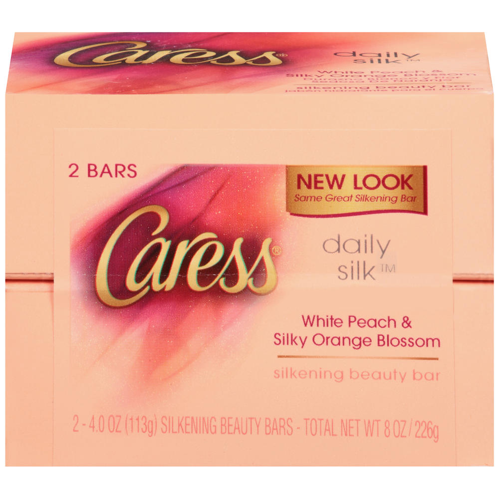 Caress &#174; Daily Silk&#8482; White Peach & Silky Orange Blossom Silkening Beauty Bar 2 ct. Pack