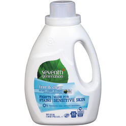 seventh generation liquid laundry detergent, free & clear, 50 oz, 33 loads (packaging may vary)