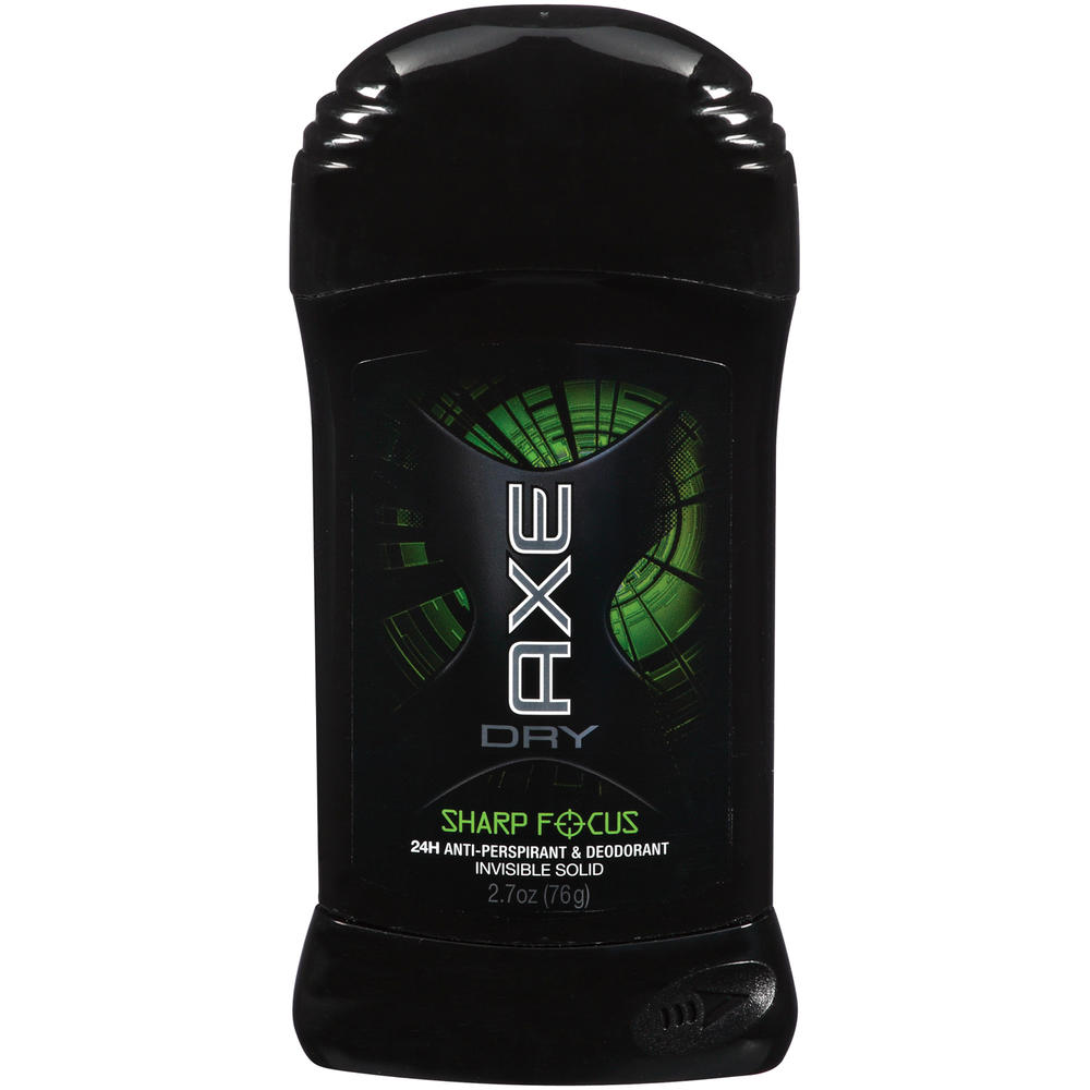AXE Dry Anti-Perspirant & Deodorant, Invisible Solid, Sharp Focus, Stimulating Mint, 2.7 oz (76 g)