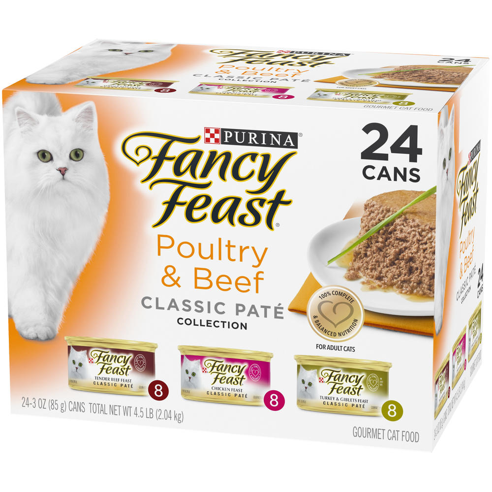 Fancy Feast Poultry & Beef Feast Variety Classic Gourmet Cat Food 4.5 lb. Box