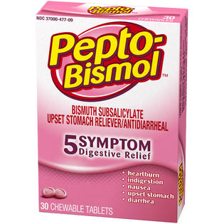 Upset Stomach Reliever Antidiarrheal Chewable Tablets 30 Tablets