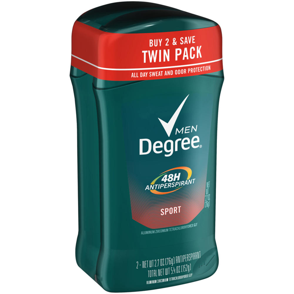 Degree Men Invisible Solid Deodorant, Sport, Twin Pack, 5.4 oz
