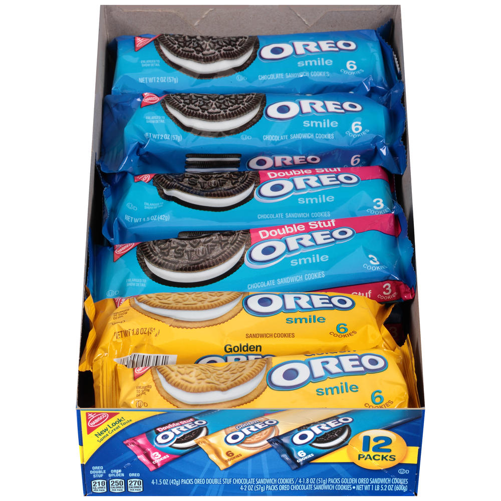 Nabisco Oreo Cookies, Variety 12 Pack, 12 packages [1 lb 5.2 oz (600 g)]