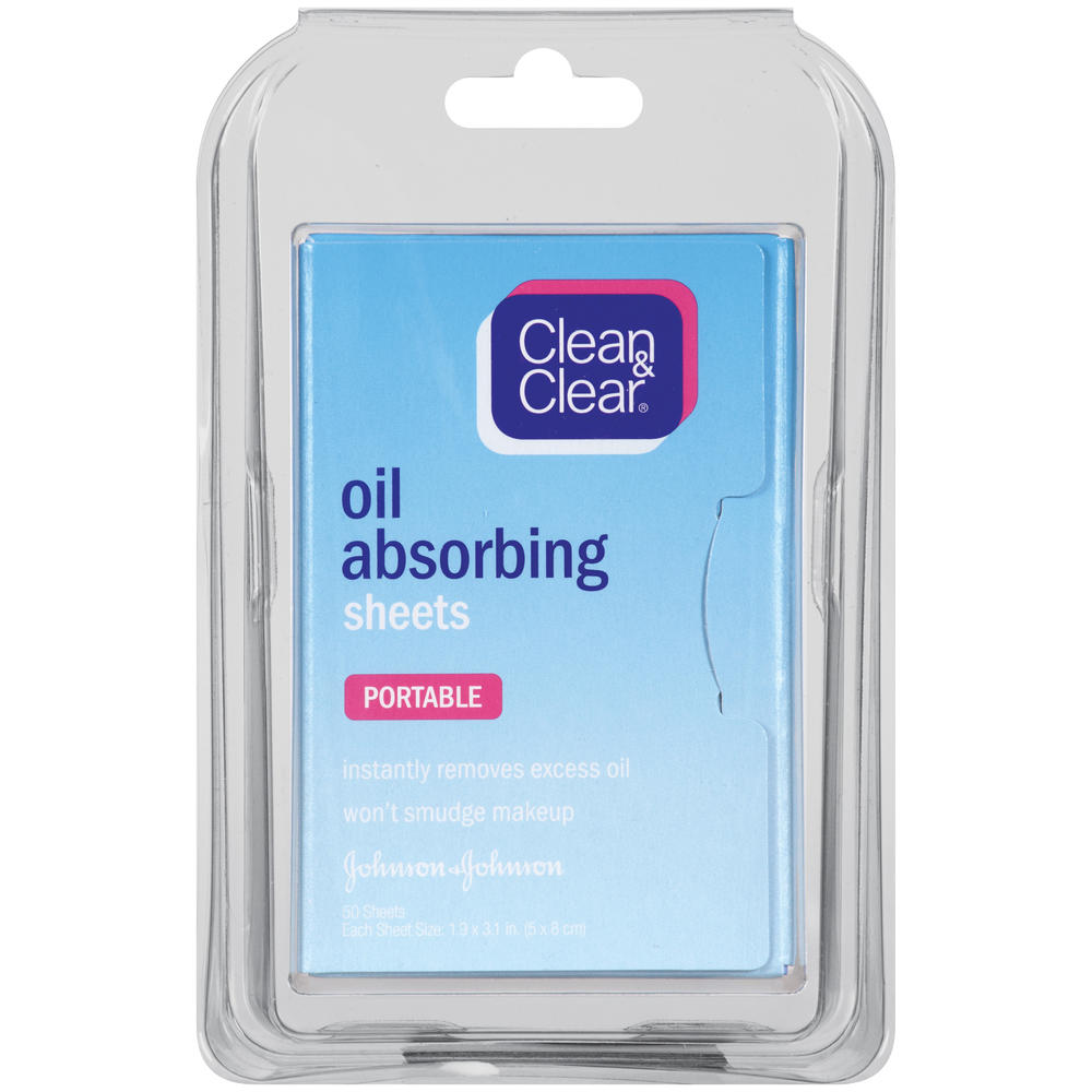 Clean & Clear Oil Absorbing Sheets, Portable, 50 sheets