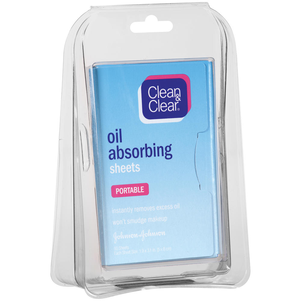 Clean & Clear Oil Absorbing Sheets, Portable, 50 sheets