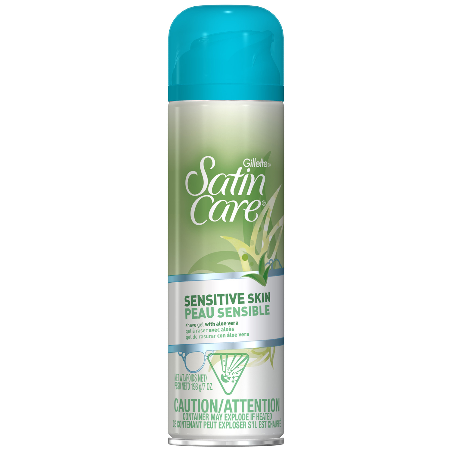 Gillette for Women Satin Care Shave Gel, Sensitive Skin, Aloe & Vitamin E with Silk, 7 oz (198 g)