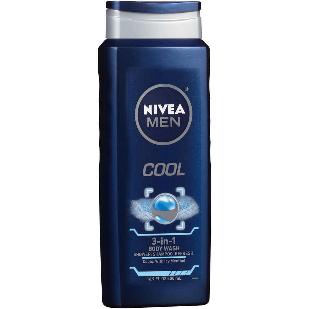 Nivea For Men Body Wash with Menthol, Cool, 16.9 fl oz (500 ml)