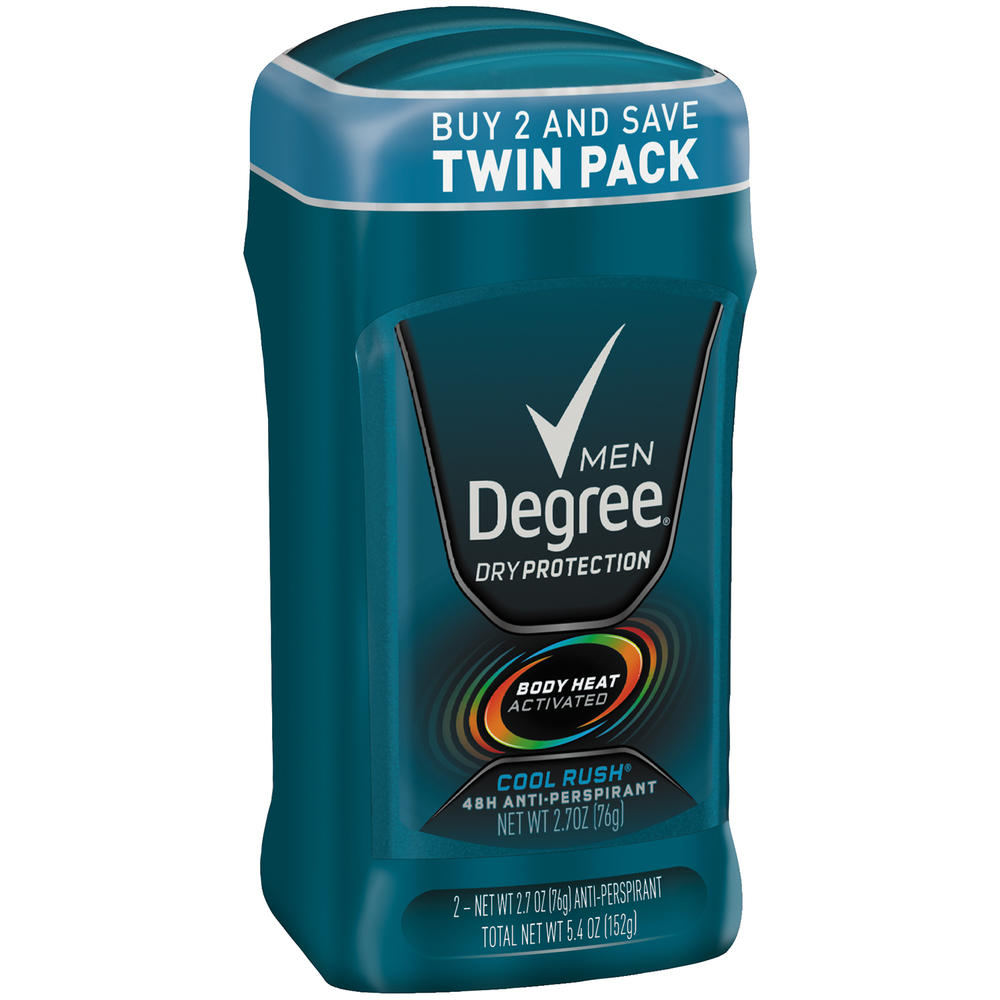 Men Anti-Perspirant & Deodorant, Invisible Stick, Cool Rush, 2 - 2.7 oz (76 g) units [5.4 oz (152 g)]