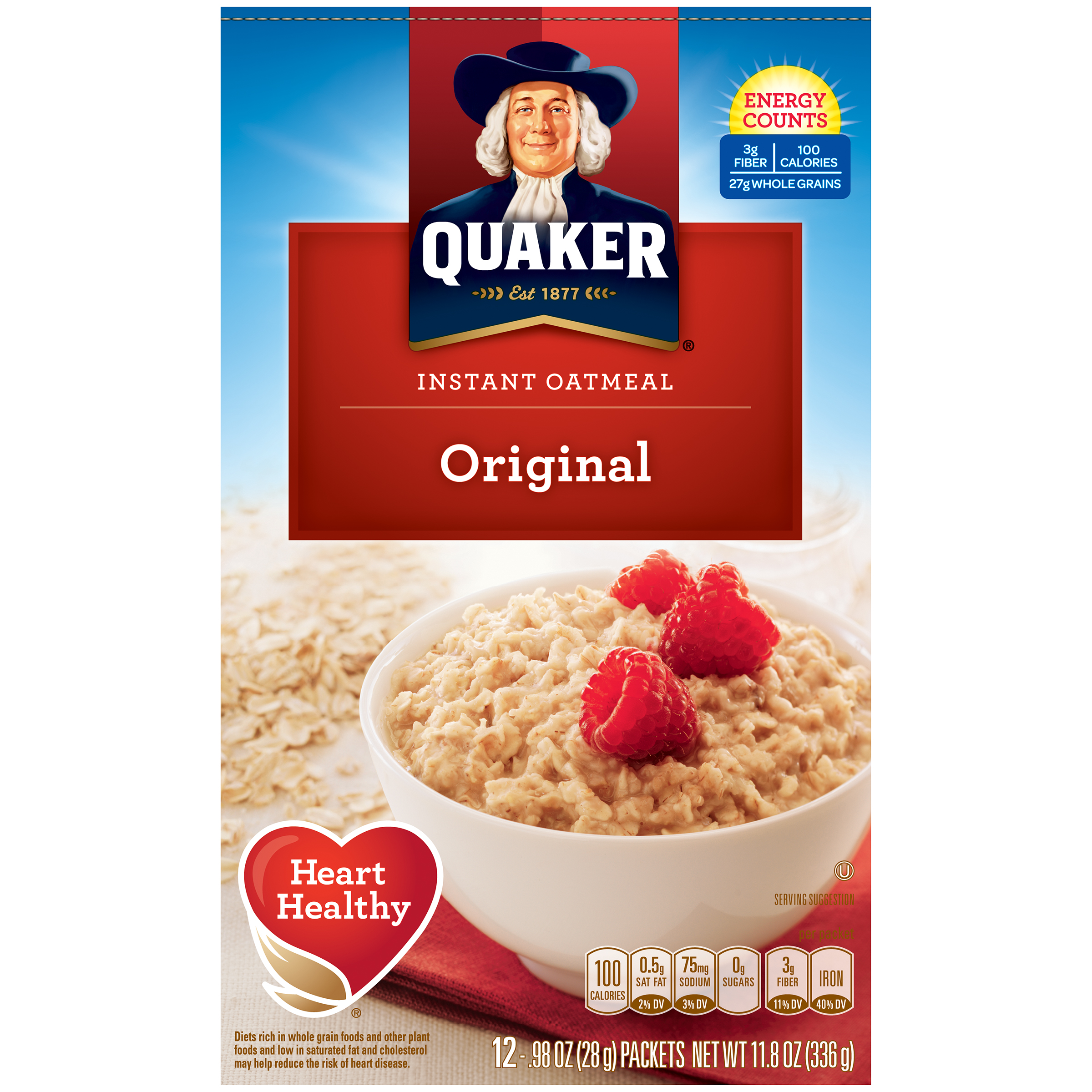Quaker Instant Oatmeal, Original, 12 - 0.98 oz (28 g ...