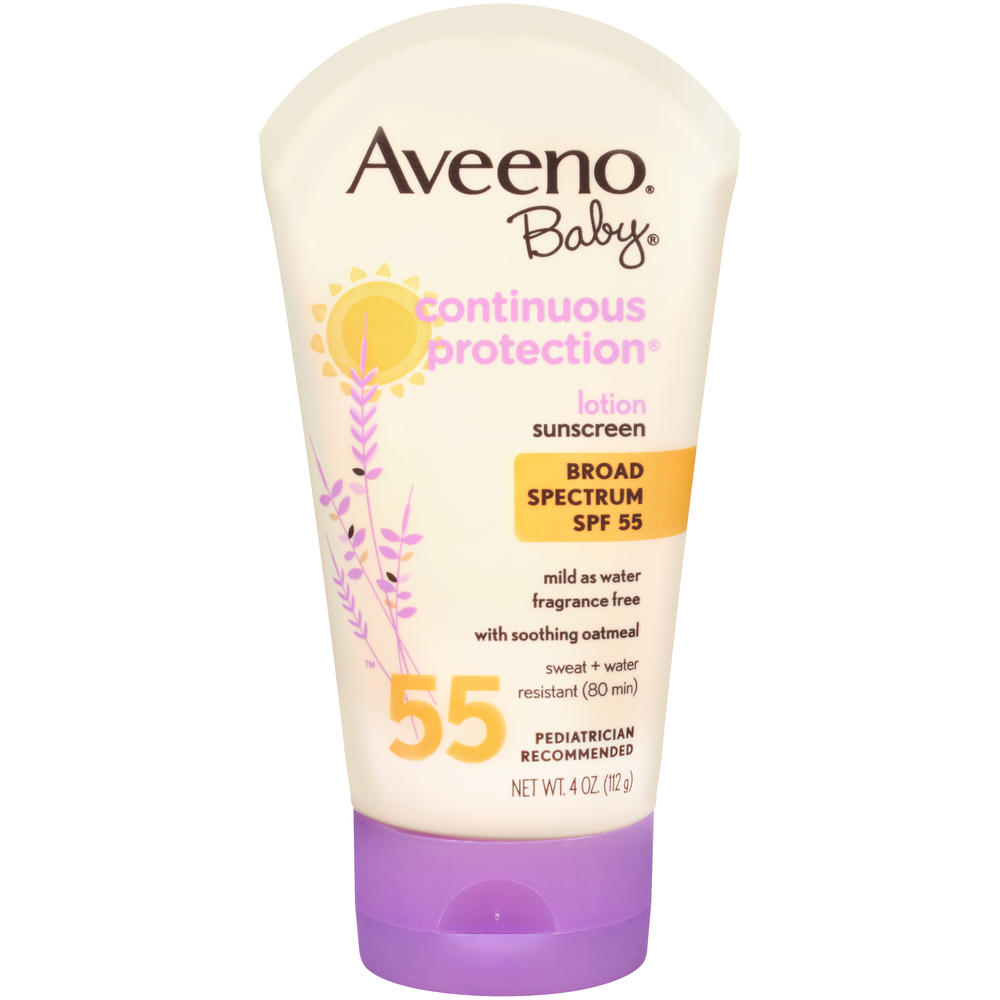 Aveeno Baby Sunblock Lotion, Continuous Protection, SPF 55, 4 oz (112 g)