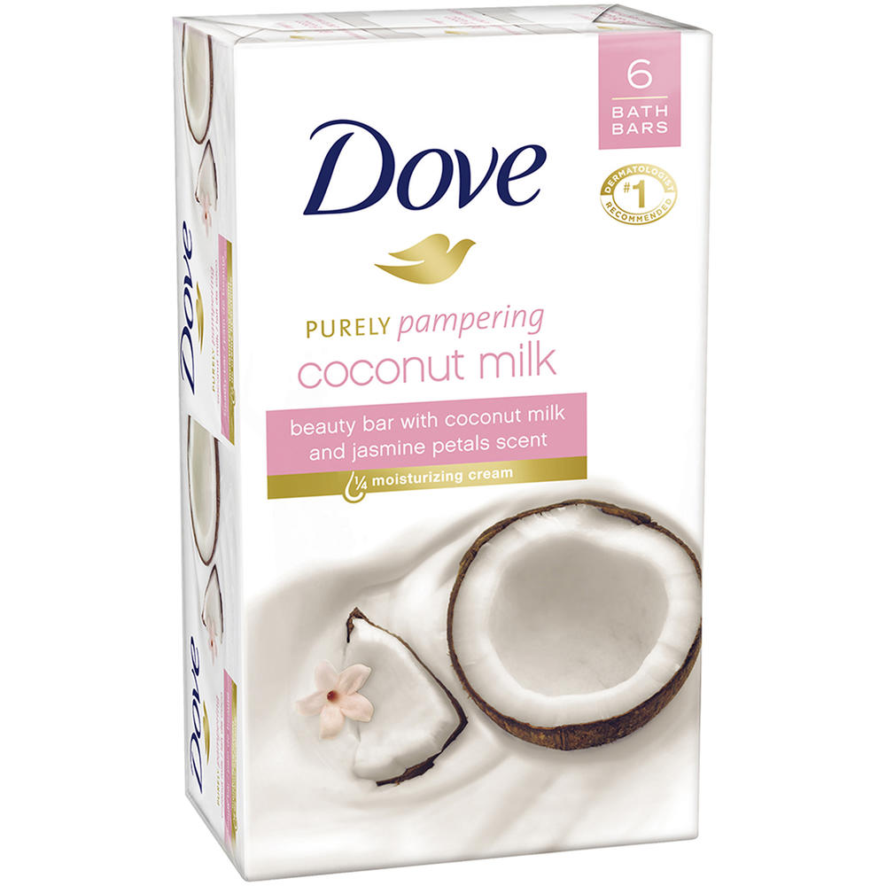 Dove  Coconut Milk Beauty Bar 4 oz, 6 Bar