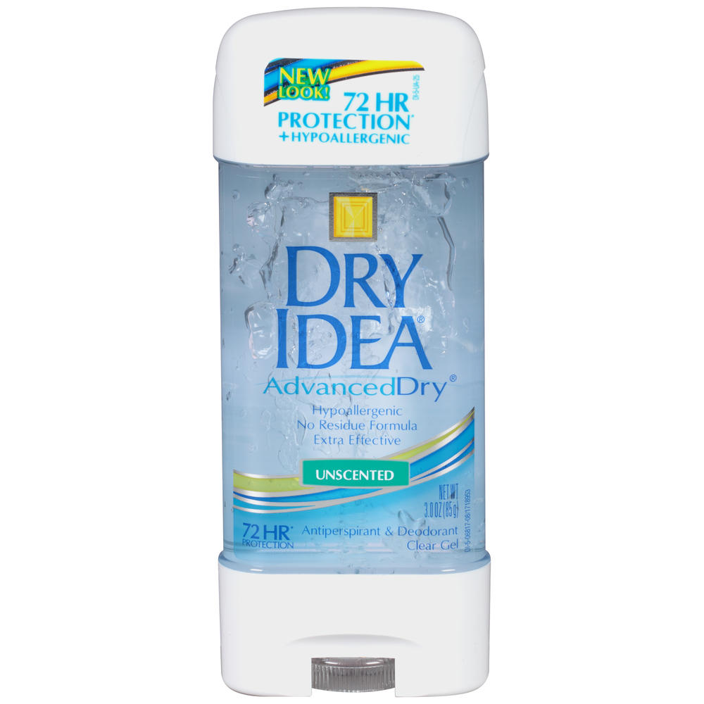 Dry Idea Advanced Dry Antiperspirant & Deodorant, 24 Hour, Clear Gel, Unscented, 3 fl oz (88 ml)