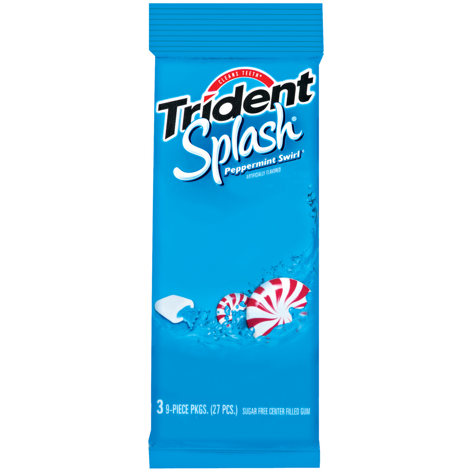 Trident Splash Center Filled Gum, Sugar Free, Peppermint with Vanilla, 3 packs