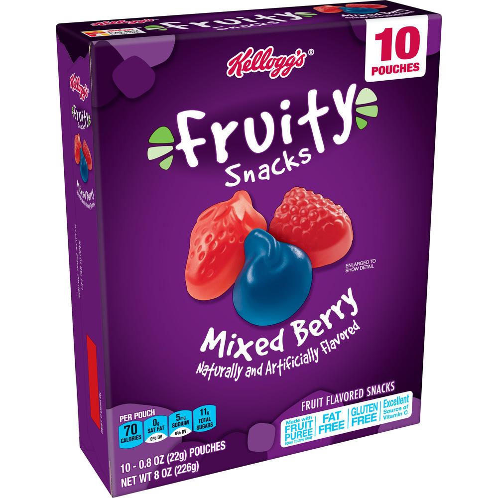 Kellogg's Fruity Snacks, Mixed Berry 10 pouches [8 oz (226 g)]