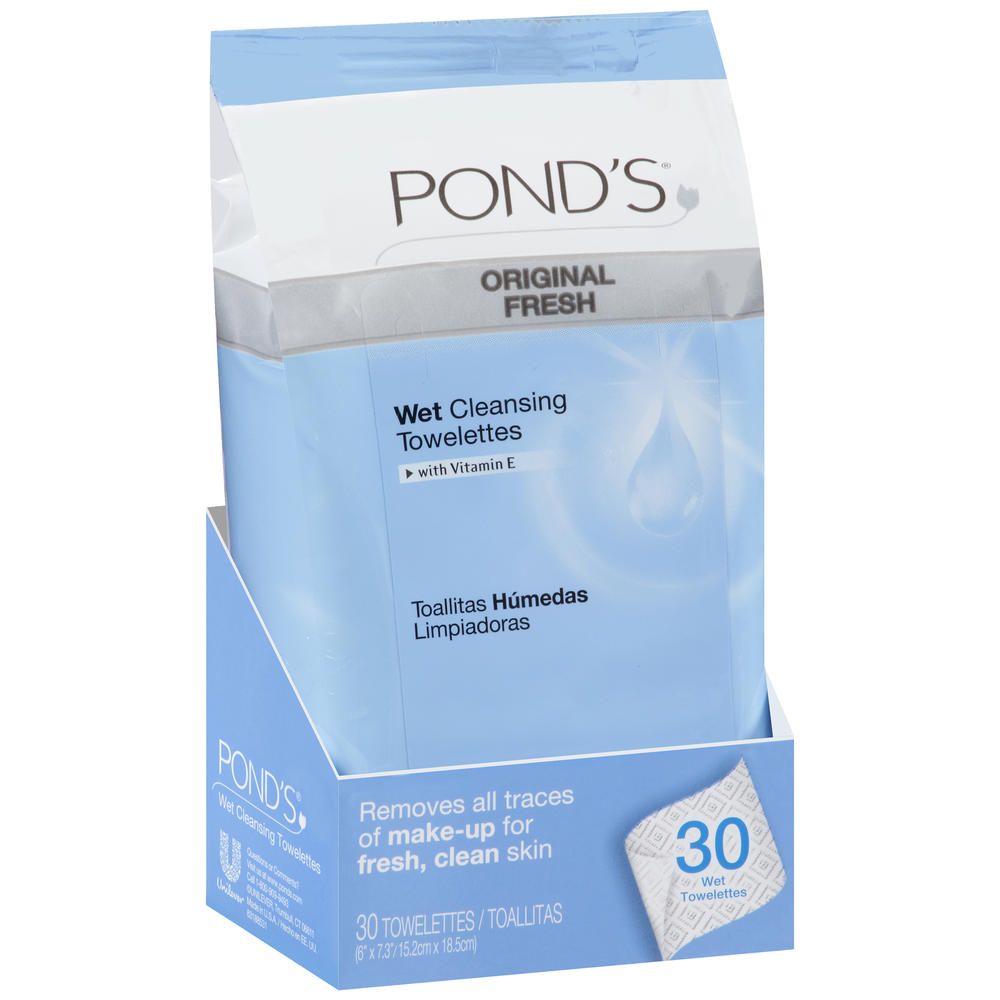 Pond's Clean Sweep Towelettes, Wet Cleansing, Original Clean, 30 towelettes