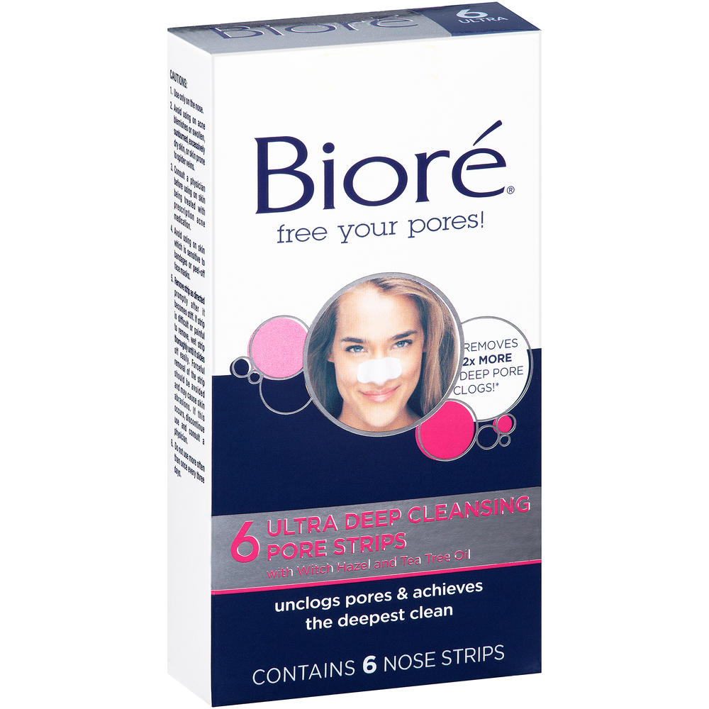 Biore Pore Strips, Deep Cleansing, Ultra, Nose, 6 strips