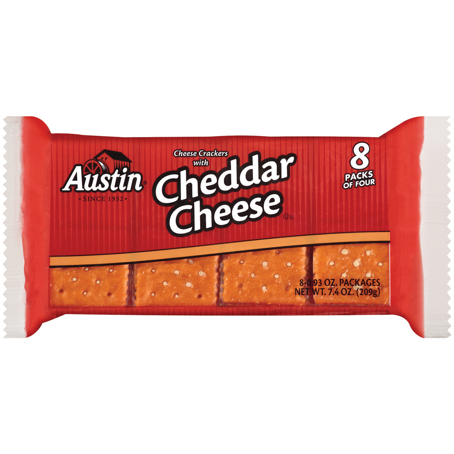 Austin Cheese Crackers, with Cheddar Cheese 8 - 0.93 oz packages [7.4 oz (209 g)]