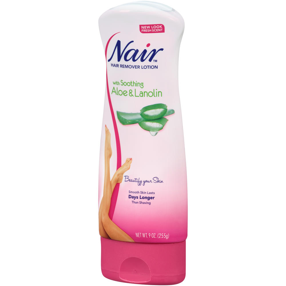 Nair Hair Remover Lotion, For Legs & Body, Aloe & Lanolin, 9 oz (255 g)