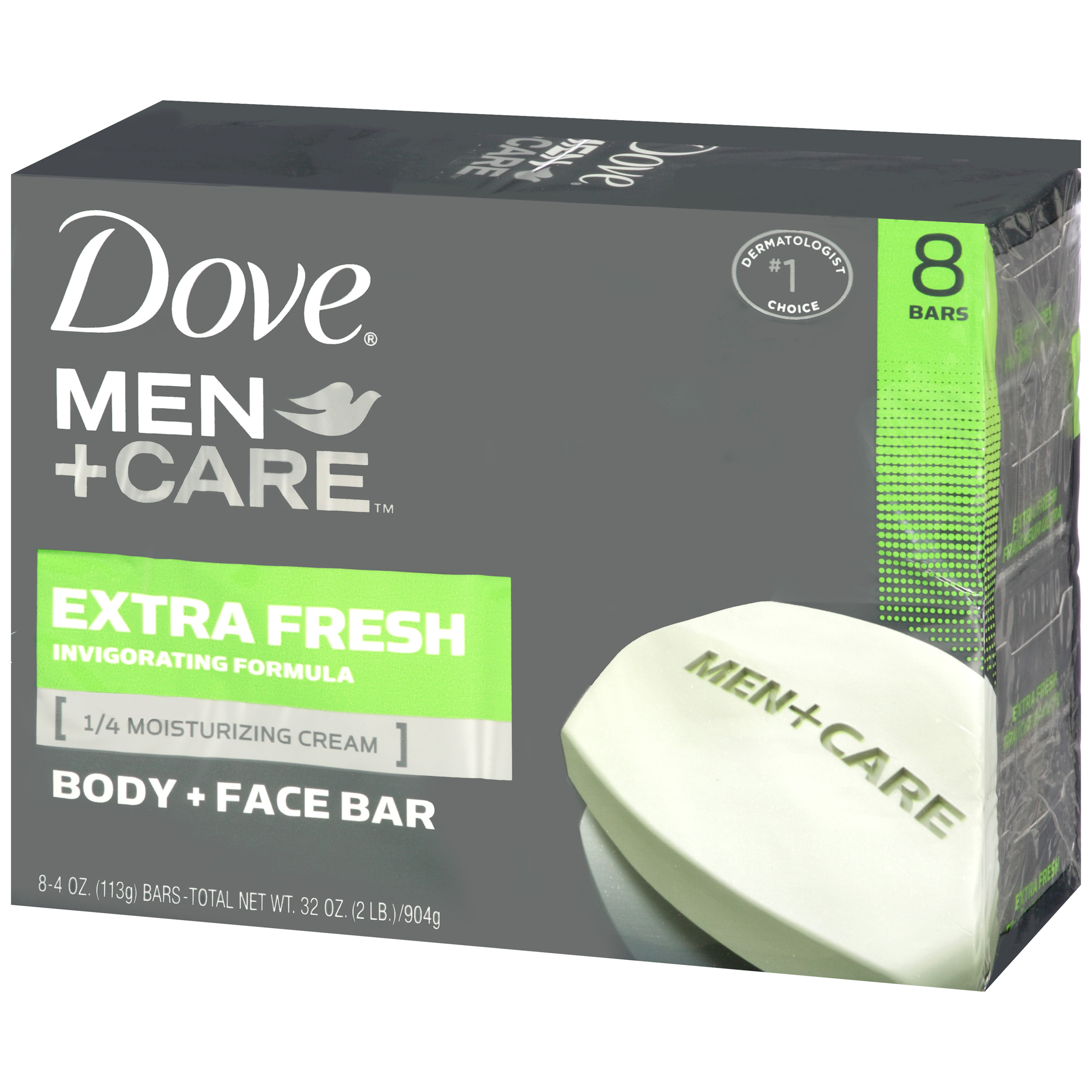 Dove Body And Face Bar Soap, Extra Fresh Invigorating ...