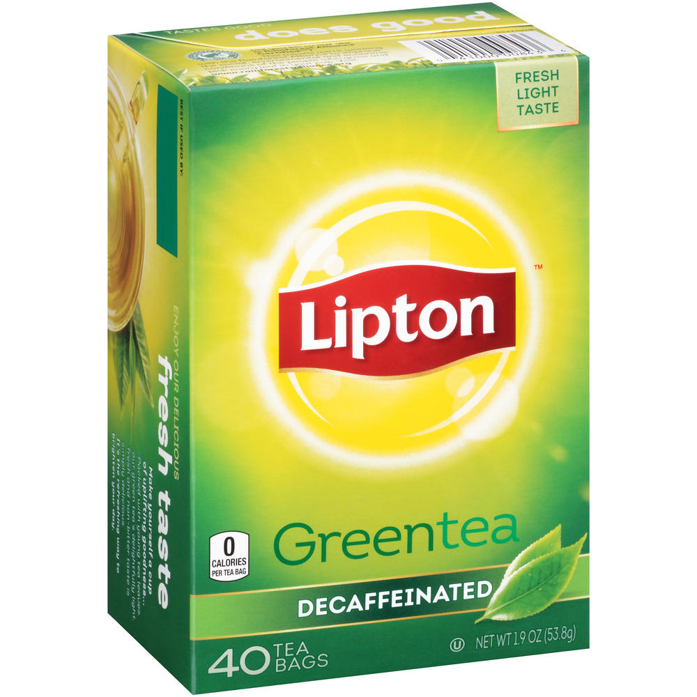Lipton Green Tea, Naturally Decaffeinated, 40 tea bags [2.0 oz (56.6 g)]