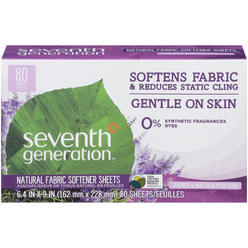 Seventh Generation Fabric Softener Sheets, Lavender, 80 Count