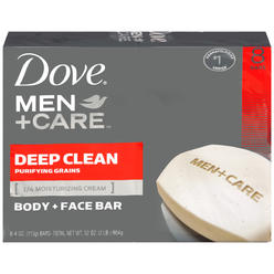 Dove Men+care Body and Face Bar More Moisturizing Than Bar Soap Deep clean Effectively Washes Away Bacteria, Nourishes Your Skin