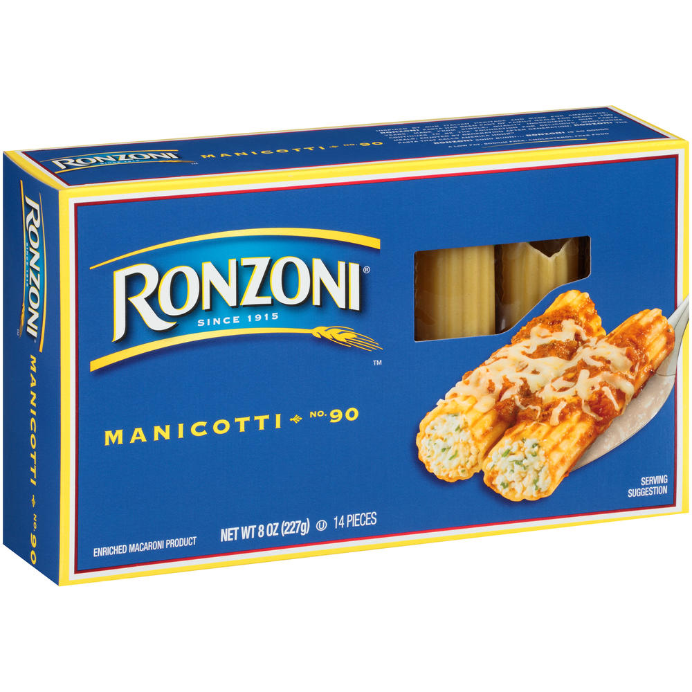 Ronzoni Enriched Macaroni Product, Manicotti, 8 oz (227 g)