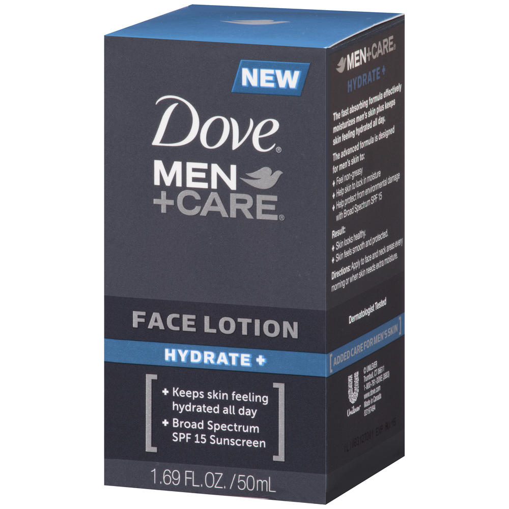 Dove Men+Care Face Lotion, Hydrate, 1.69 fl oz