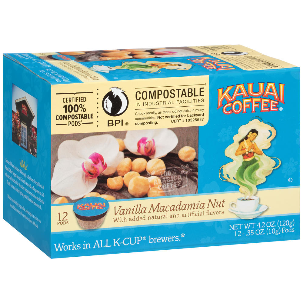 Kauai Coffee &#174; Vanilla Macadamia Nut 12 ct K-Cup Pods 4.2 Oz. Box
