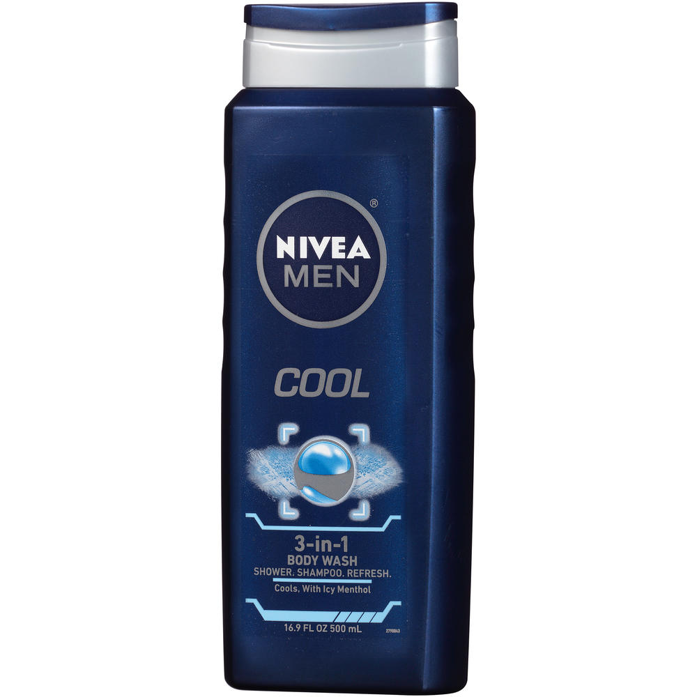 Nivea For Men Body Wash with Menthol, Cool, 16.9 fl oz (500 ml)