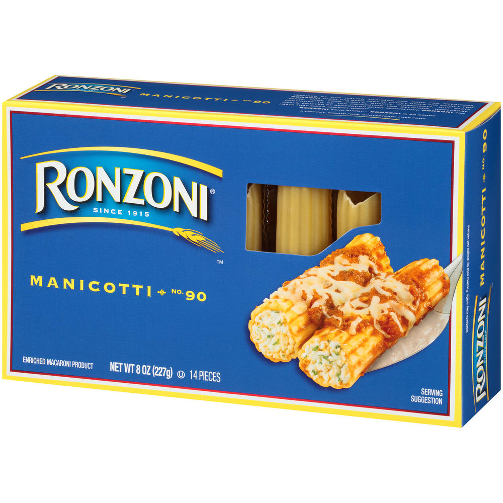 Ronzoni Enriched Macaroni Product, Manicotti, 8 oz (227 g)