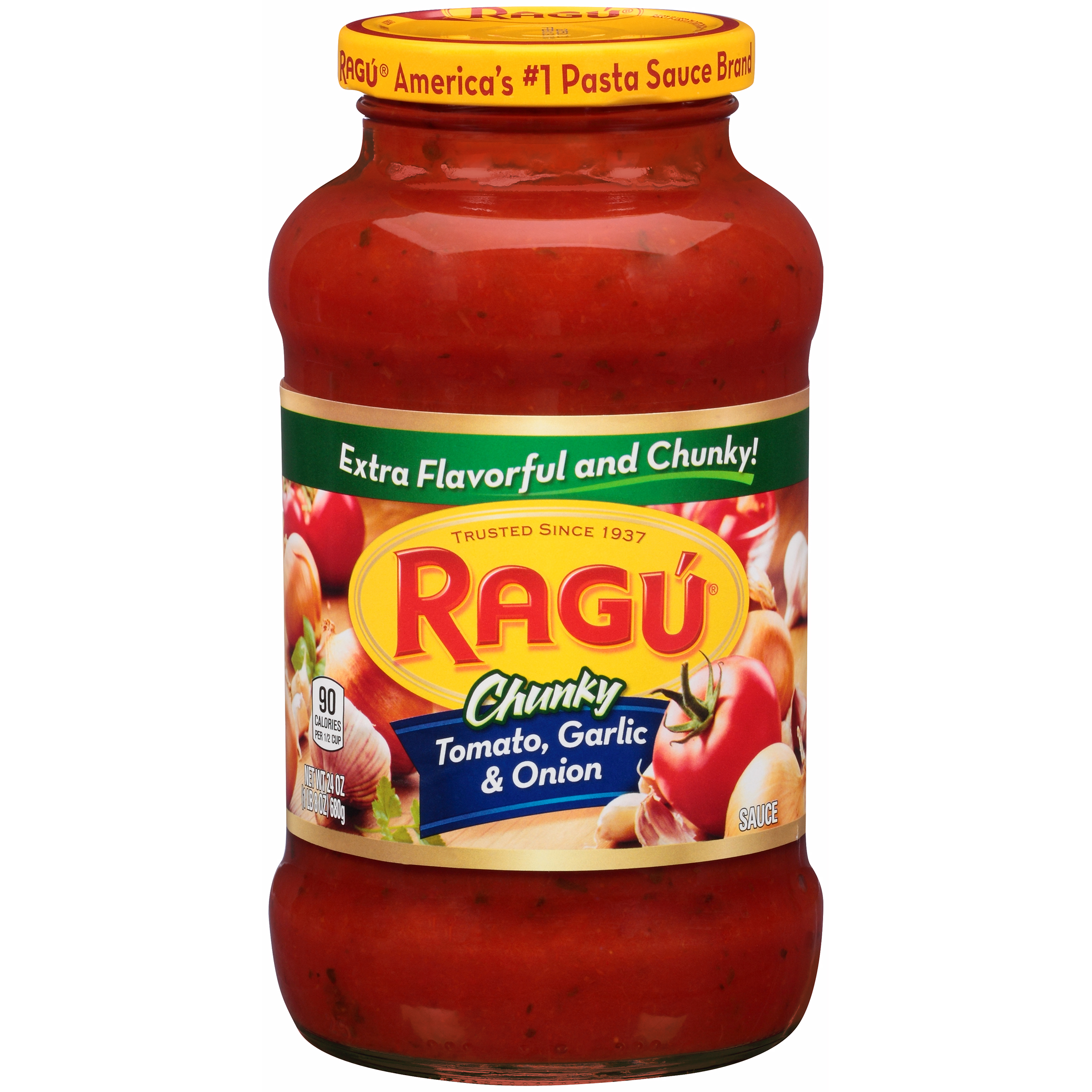 Ragu Chunky Pasta Sauce, Tomato, Garlic & Onion, 26 oz (1 lb 10 oz) 737 g