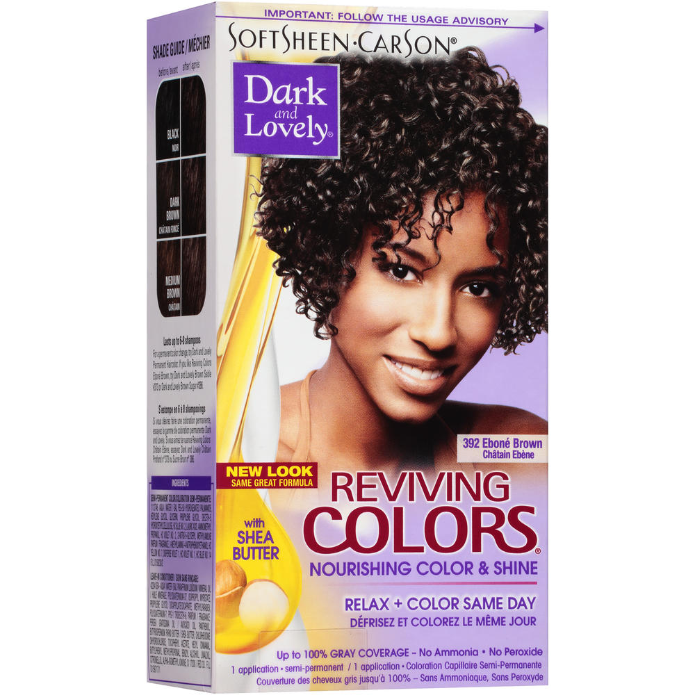 Dark and Lovely Reviving Colors Semi-Permanent Haircolor, Ebone Brown 392, 1 application