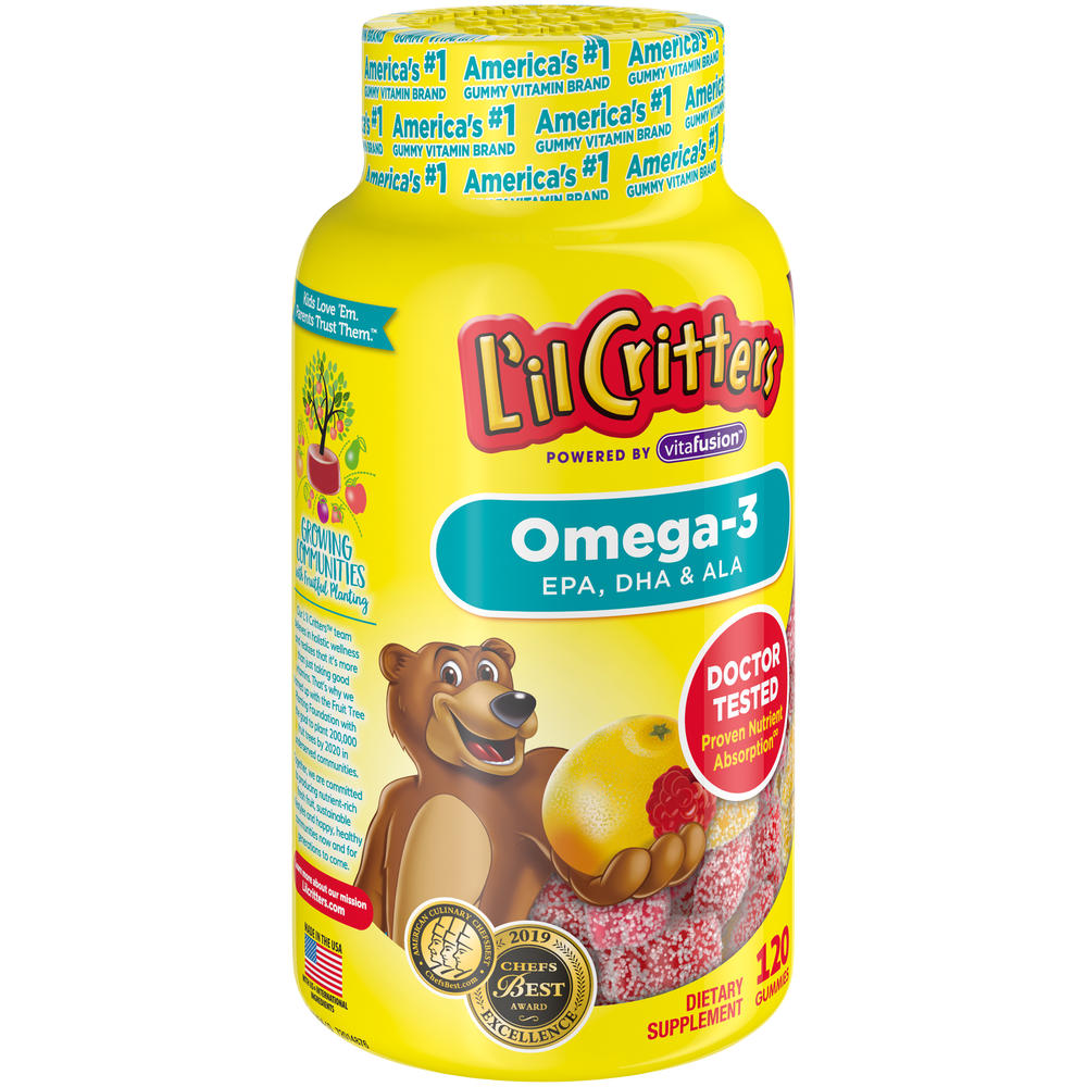 L'il Critters Omega-3 Gummy Fish with DHA, 120-Count Bottles
