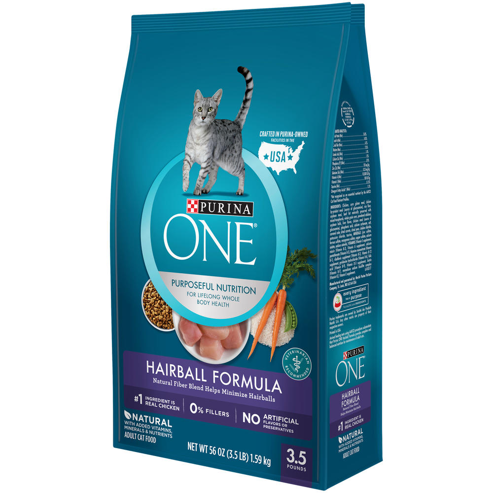 Purina ONE Hairball Formula Adult Premium Cat Food 3.5 lb. Bag