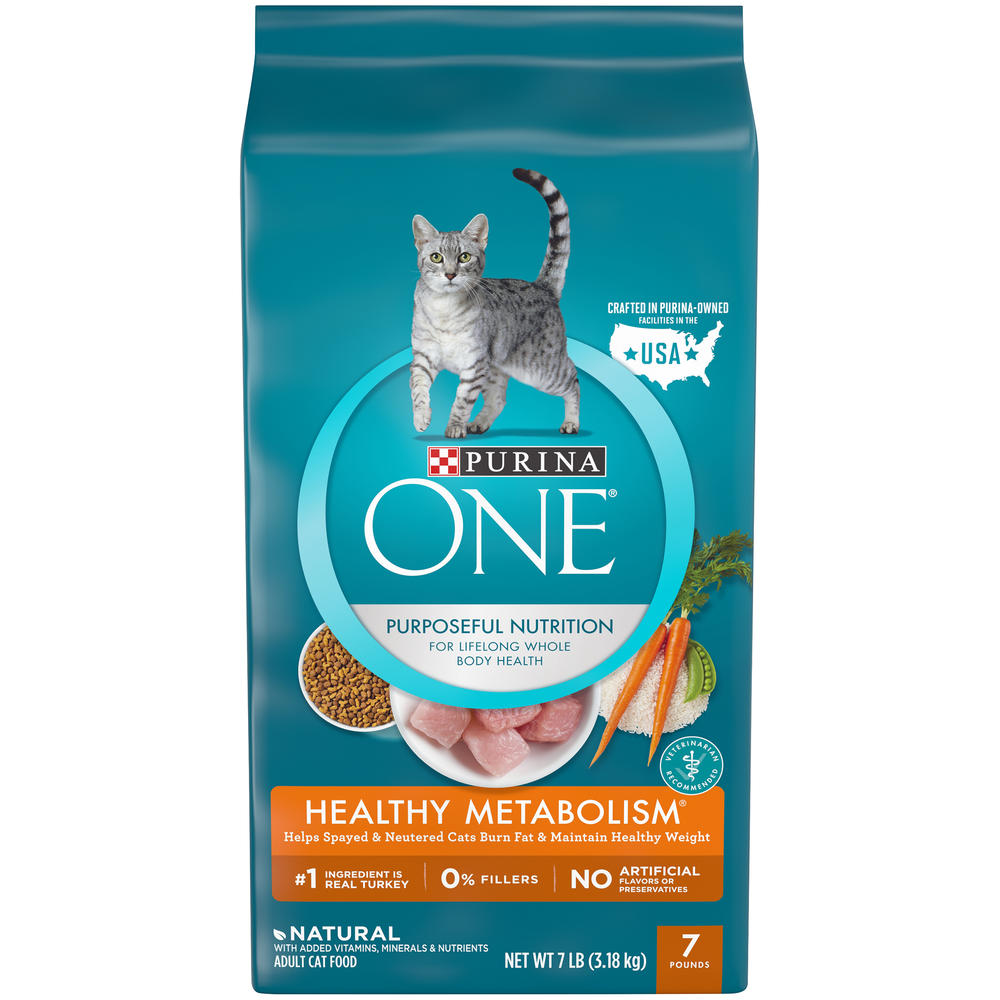 Purina ONE Adult Healthy Metabolism Premium Cat Food 7 lb Bag