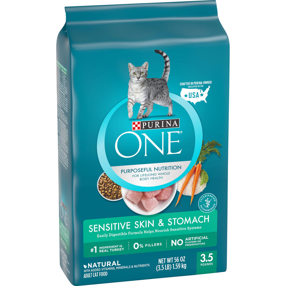 Purina ONE Adult Sensitive Systems Premium Cat Food, 3.5 lb Bag